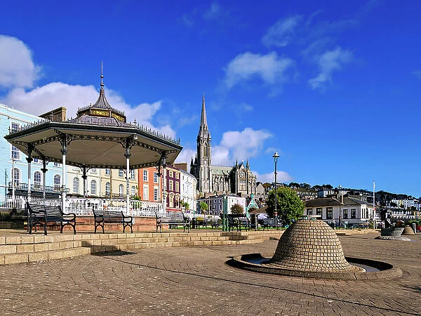 Band Stand at John F. Kennedy Park and St. Colman's Cathedral, Cobh, County Cork, Ireland
