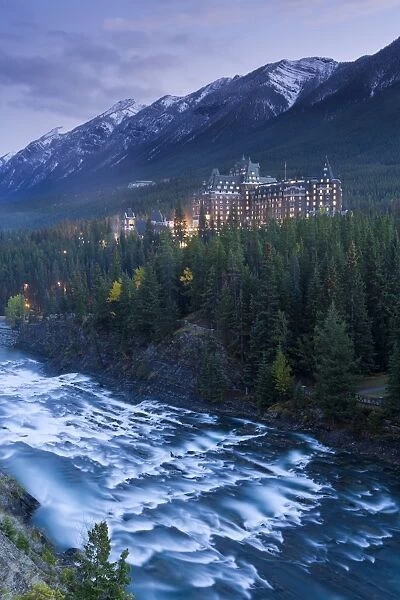 Banff Springs Hotel from Surprise Point & Bow river