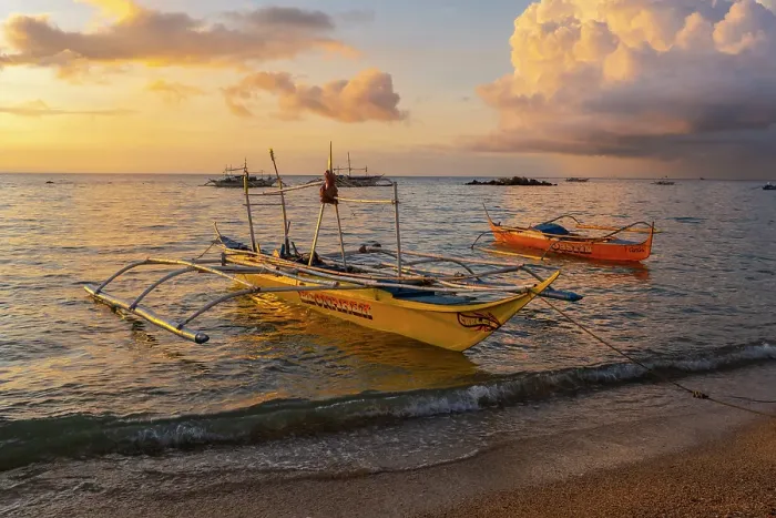 Framed Print : Bangka boats, Gigantes Islands, Iloilo Province, Western Visayas, Philippines