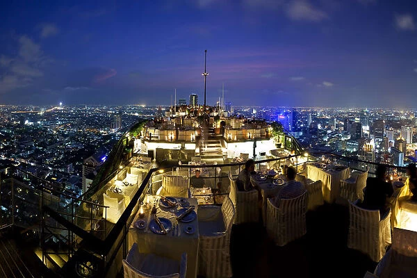 Bangkok City skyline from Vertigo, a bar and restaurant on top of the Banyan Tree Hotel