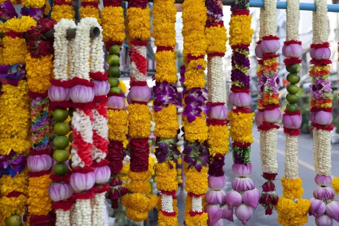 Framed Print : Bangkok, Thailand. Flowers at a street vendor in Bangkok