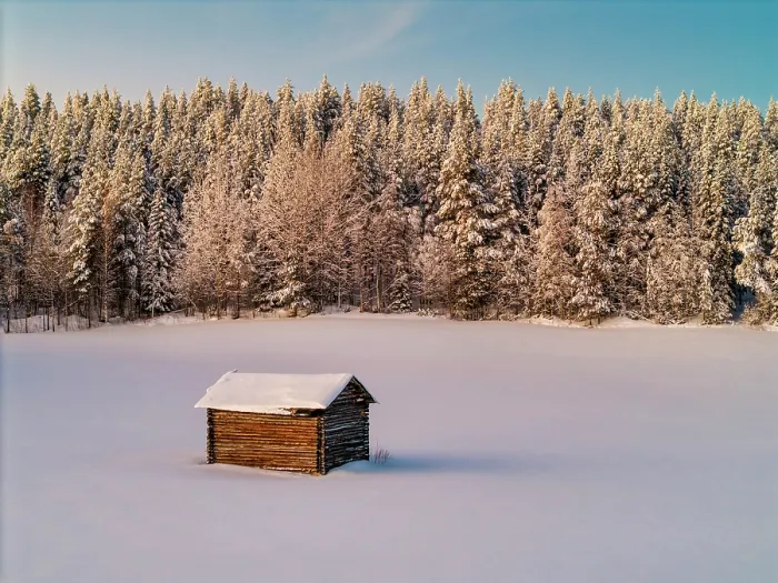 Framed Print : Barn in Winter, Tolva, Lapland, Finland