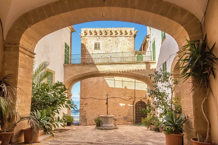 Framed Print : Former Baronia Monastery in Banyalbufar, Serra de Tramuntana, Mallorca, Balearic Islands, Spain