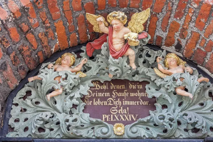 Framed Print : Baroque putti at the Nikolaikirche at the Alter Markt in Stralsund, Mecklenburg-West Pomerania, Baltic Sea, North Germany, Germany Framed Print : Baroque putti at the Nikolaikirche at the Alter Markt in Stralsund, Mecklenburg-West Pomerania, Baltic Sea, North Germany, Germany