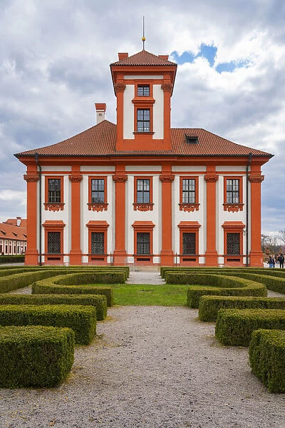 Baroque Troja Chateau in spring, Prague, Bohemia, Czech Republic