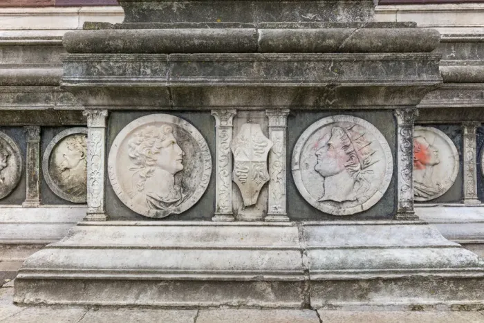 Framed Print : bas relief on the Abbey church, Certosa di Pavia monastery, Lombardy, Italy Framed Print : bas relief on the Abbey church, Certosa di Pavia monastery, Lombardy, Italy