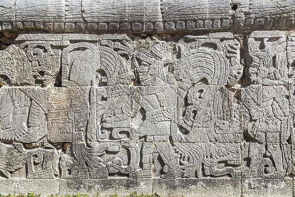 Bas reliefs, Chichen Itza, Yucatan, Mexico