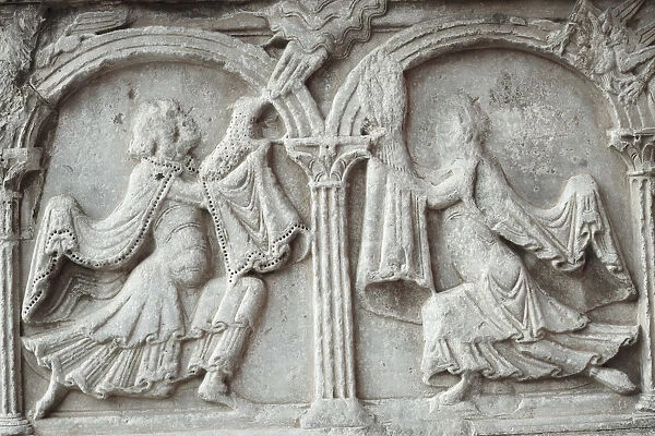 Bas-reliefs of portal of abbey church, Saint-Gilles, Languedoc-Roussillon, France