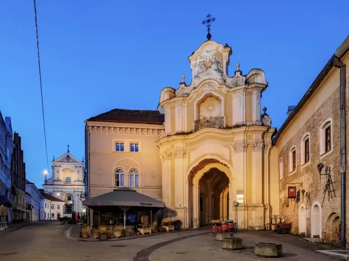 Framed Print : Basilian Gate to Monastery of the Holy Trinity, dawn, Old Town, Vilnius, Lithuania
