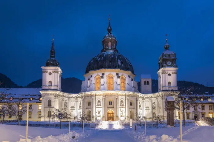Framed Print : Basilica of the Assumption of the Assumption of the Benedictine Abbey Ettal at the blue Framed Print : Basilica of the Assumption of the Assumption of the Benedictine Abbey Ettal at the blue