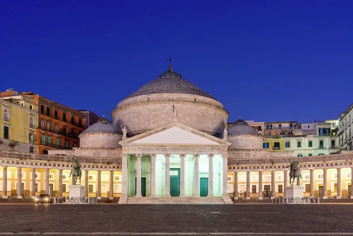Framed Print : Basilica di San Francesco di Paola at dusk, Piazza del Plebiscito, Naples, Campania, Italy Framed Print : Basilica di San Francesco di Paola at dusk, Piazza del Plebiscito, Naples, Campania, Italy