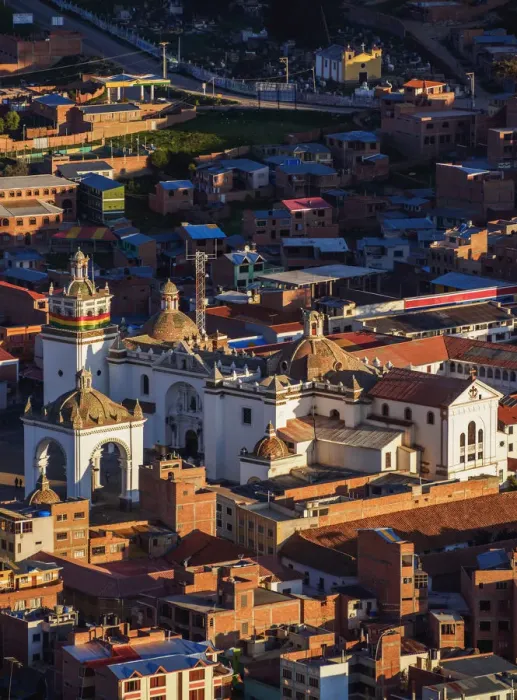Framed Print : Basilica of Our Lady of Copacabana, elevated view, Copacabana, La Paz Department, Bolivia Framed Print : Basilica of Our Lady of Copacabana, elevated view, Copacabana, La Paz Department, Bolivia