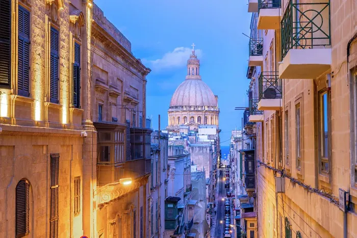 Framed Print : Basilica of Our Lady of Mount Carmel at dusk, Valletta, Malta, Southern Europe Framed Print : Basilica of Our Lady of Mount Carmel at dusk, Valletta, Malta, Southern Europe