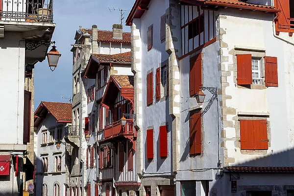 Basque houses, Ciboure, Pyrenees-Atlantiques, Nouvelle Aquitaine, France