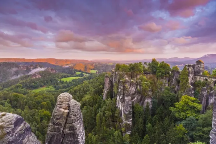 Framed Print : Bastei Bridge, Bastei, Saxon Switzerland National Park, Saxony, Germany