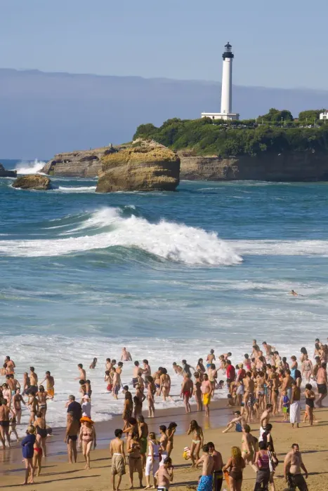Framed Print : Bathers, Grande Plage, Biarritz, Pyrenees Atlantiques, Aquitaine, France Framed Print : Bathers, Grande Plage, Biarritz, Pyrenees Atlantiques, Aquitaine, France