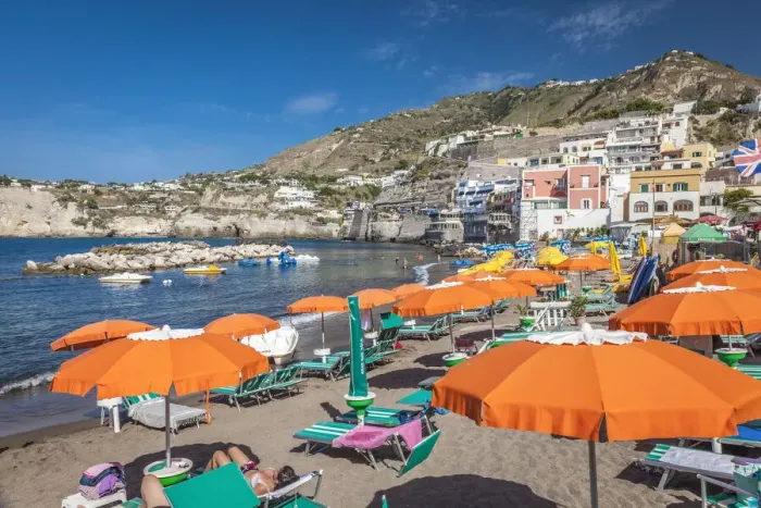 Framed Print : Bathing beach of Sant Angelo, Ischia Island, Gulf of Naples, Campania, Italy Framed Print : Bathing beach of Sant Angelo, Ischia Island, Gulf of Naples, Campania, Italy