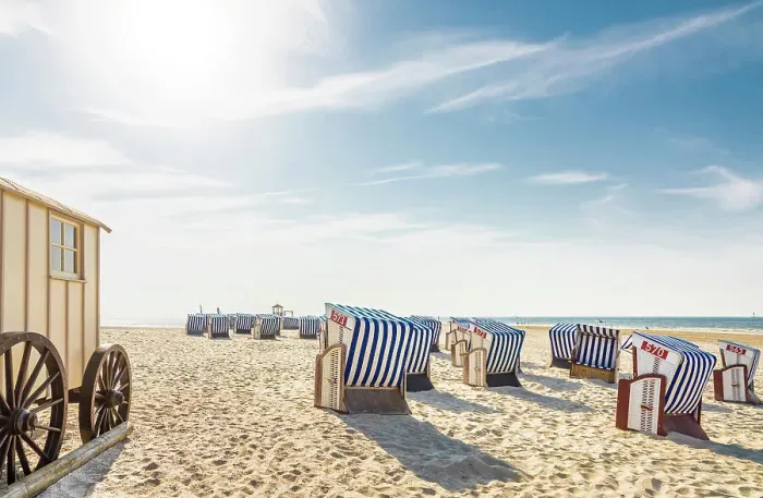 Framed Print : Bathing carts and beach chairs on the western beach of Norderney, East Frisian Islands, East Frisia, Lower Saxony, Germany Framed Print : Bathing carts and beach chairs on the western beach of Norderney, East Frisian Islands, East Frisia, Lower Saxony, Germany