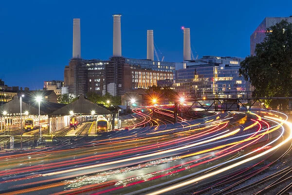 Battersea Power Station at Night, London, England
