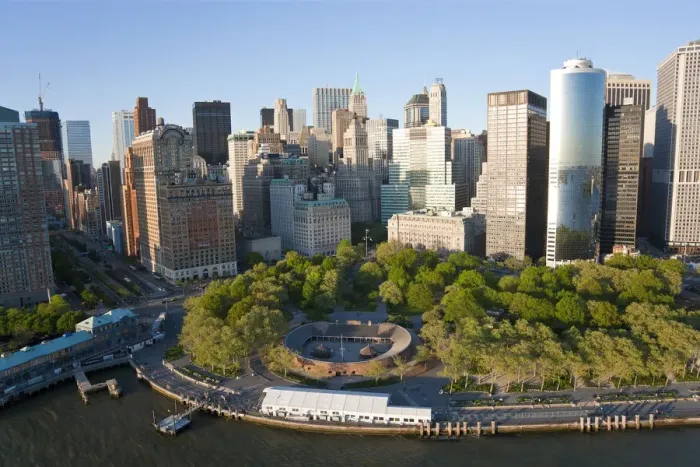 Framed Print : Battery Park, Lower Manhattan, Financial District, New York, USA