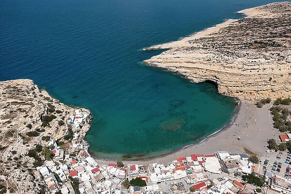 Bay and beach of Matala, Iraklion, Crete, Greece