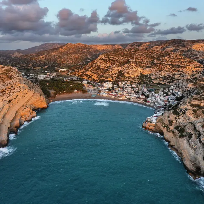 Framed Print : Bay and beach of Matala, Iraklion, Crete, Greece