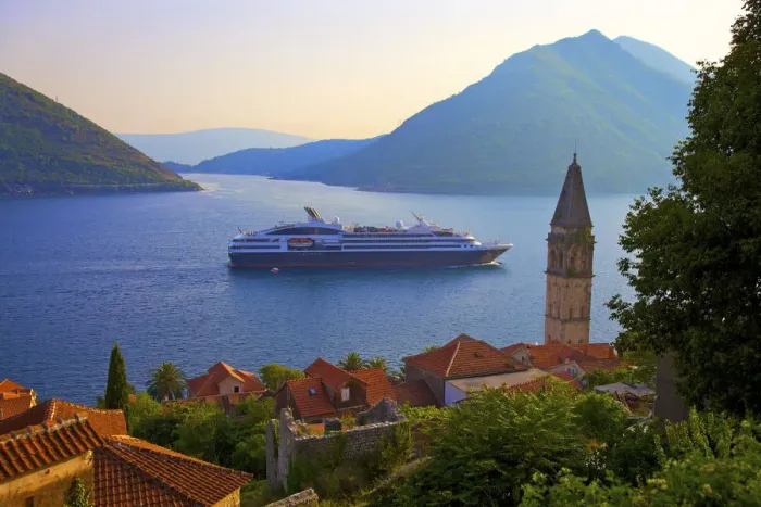 Framed Print : Bay of Kotor Viewed From Perast, Montenegro, South East Europe Framed Print : Bay of Kotor Viewed From Perast, Montenegro, South East Europe