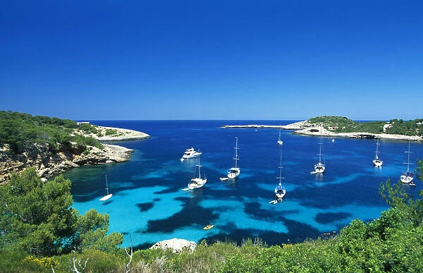 Bay nearby Portinatx, Ibiza, Balearic Islands, Spain