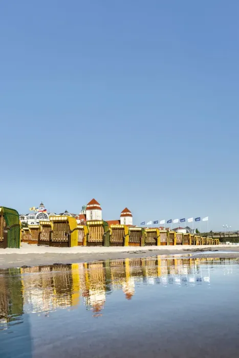 Framed Print : Beach baskets and Kurhaus, Binz, RAogen Island, Mecklenburg-Western Pomerania, Germany Framed Print : Beach baskets and Kurhaus, Binz, RAogen Island, Mecklenburg-Western Pomerania, Germany