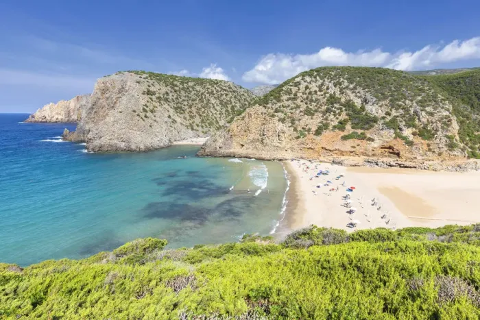 Framed Print : Beach of Cala Domestica from above, Iglesias, Sud Sardegna province, Sardinia, Italy Framed Print : Beach of Cala Domestica from above, Iglesias, Sud Sardegna province, Sardinia, Italy