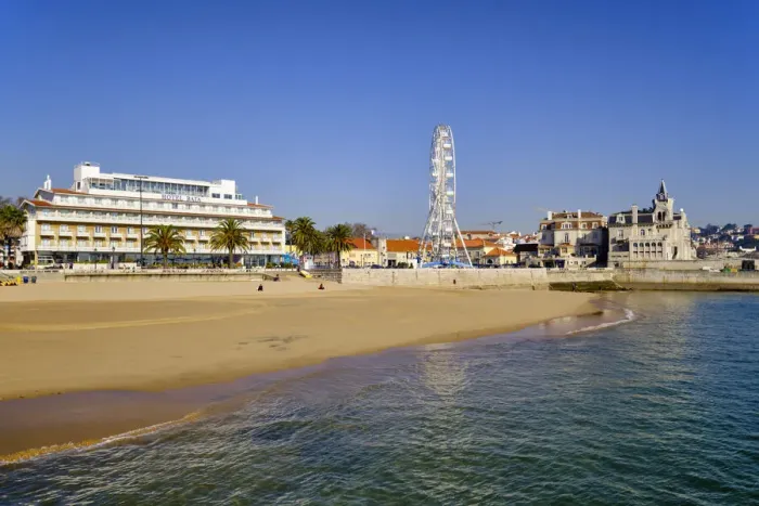 Framed Print : Beach at Cascais, Portugal Framed Print : Beach at Cascais, Portugal