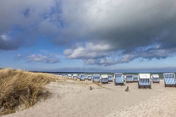 Beach chairs in Prerow, Mecklenburg-Western Pomerania, Northern Germany, Germany