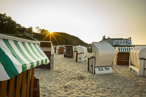 Beach chairs, Sellin, Rugen Island, Baltic Coast, Mecklenburg-Western Pomerania, Germany