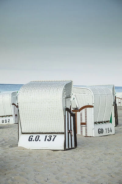 Beach chairs, Sellin, Rugen Island, Baltic Coast, Mecklenburg-Western Pomerania, Germany