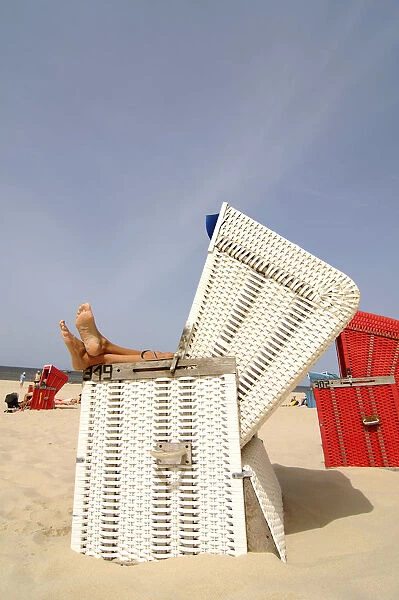 Beach chairs, Wenningstedt, Sylt, Friesland, Schleswig-Holstein, Germany