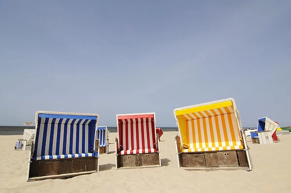 Beach chairs, Wenningstedt, Sylt, Friesland, Schleswig-Holstein, Germany