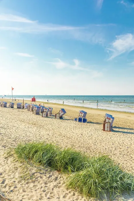 Framed Print : Beach chairs on the western beach of Norderney, East Frisian Islands, East Frisia, Lower Saxony, Germany Framed Print : Beach chairs on the western beach of Norderney, East Frisian Islands, East Frisia, Lower Saxony, Germany