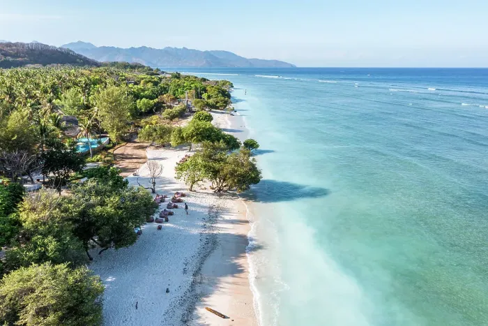 Framed Print : beach and coastline of Gili Trawangan from above, Lombok, Indonesia Framed Print : beach and coastline of Gili Trawangan from above, Lombok, Indonesia