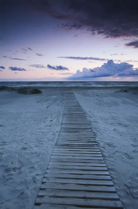 Framed Print : Beach at dusk, Liepaja, Latvia