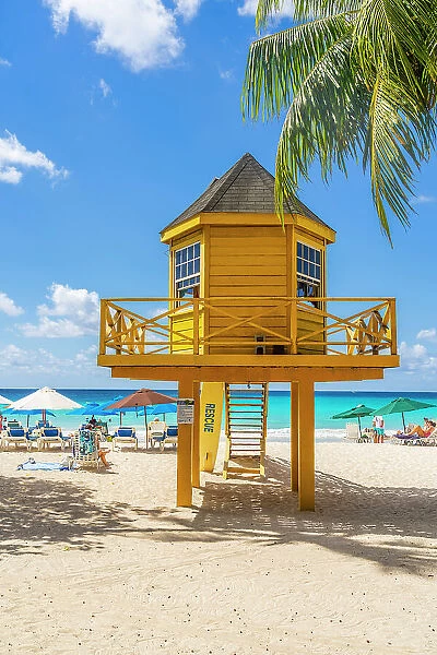 Beach hut, Rockley Beach, Barbados, Caribbean
