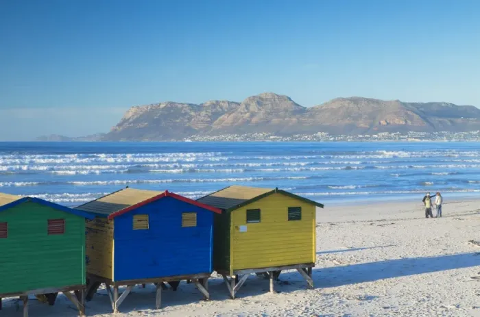 Framed Print : Beach huts on Muizenburg beach, Cape Town, Western Cape, South Africa Framed Print : Beach huts on Muizenburg beach, Cape Town, Western Cape, South Africa