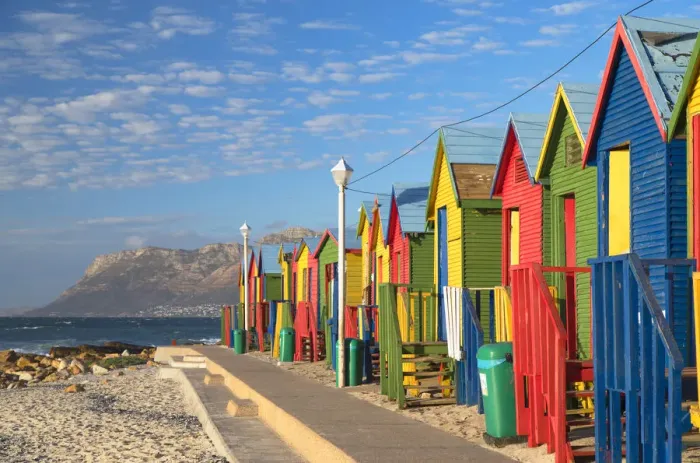 Framed Print : Beach huts at St James beach, Cape Town, Western Cape, South Africa Framed Print : Beach huts at St James beach, Cape Town, Western Cape, South Africa