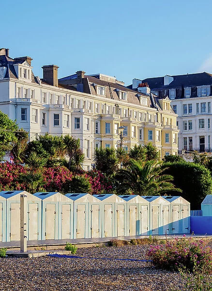 Beach Huts at the Waterfront, Eastbourne, East Sussex, England, United Kingdom