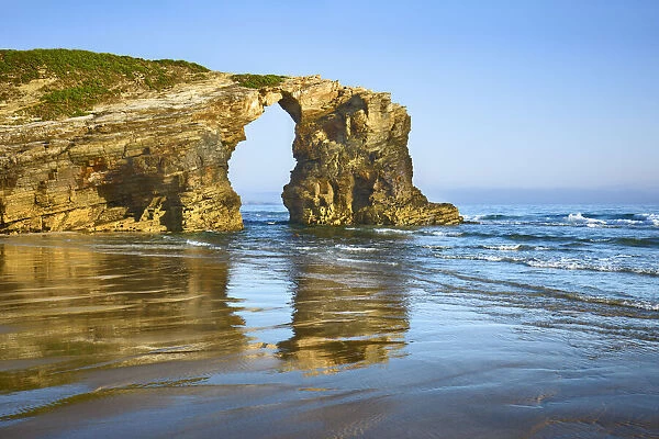 Beach impression with sea arch - Spain, Galicia, Lugo, Ribadeo