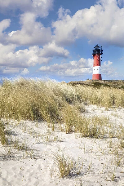 Beach and lighthouse Hoernum, Sylt, Schleswig-Holstein, Germany