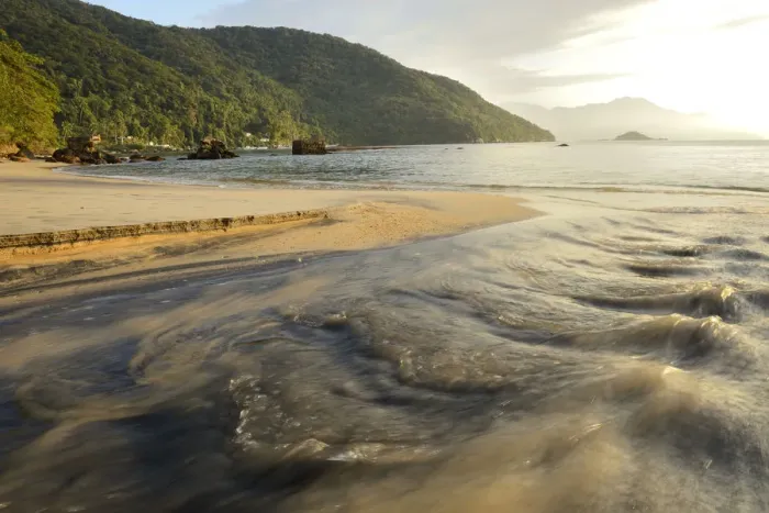 Framed Print : Beach near the village of Abraao on the island of ilha grande, Rio de Janeiro province Framed Print : Beach near the village of Abraao on the island of ilha grande, Rio de Janeiro province