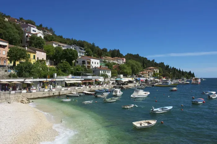 Framed Print : Beach, Rabac, Istria, Croatia Framed Print : Beach, Rabac, Istria, Croatia