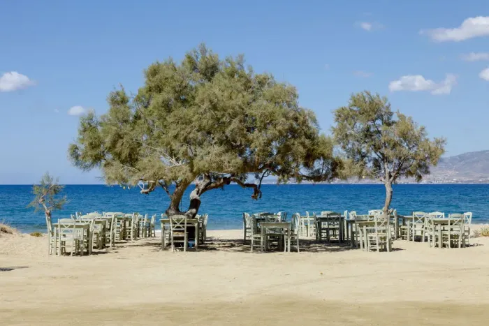 Framed Print : Beach restaurant in Agia Anna, Naxos Island, Cyclades Islands, Greece Framed Print : Beach restaurant in Agia Anna, Naxos Island, Cyclades Islands, Greece