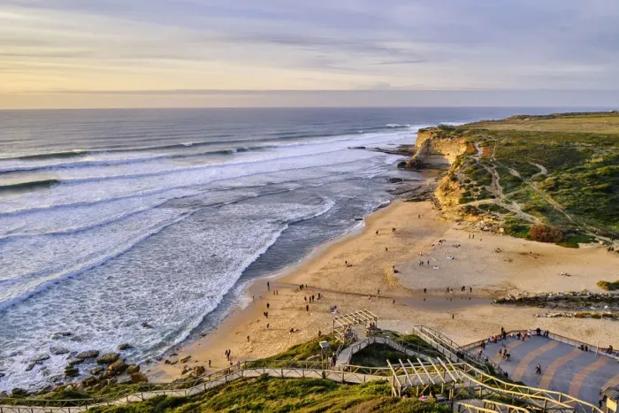 Framed Print : Beach of Ribeira d Ilhas, a world known surf spot. Ericeira, Portugal Framed Print : Beach of Ribeira d Ilhas, a world known surf spot. Ericeira, Portugal