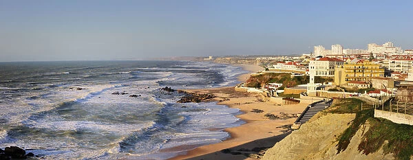 The beach of Santa Cruz overlooking the Atlantic Ocean. Portugal